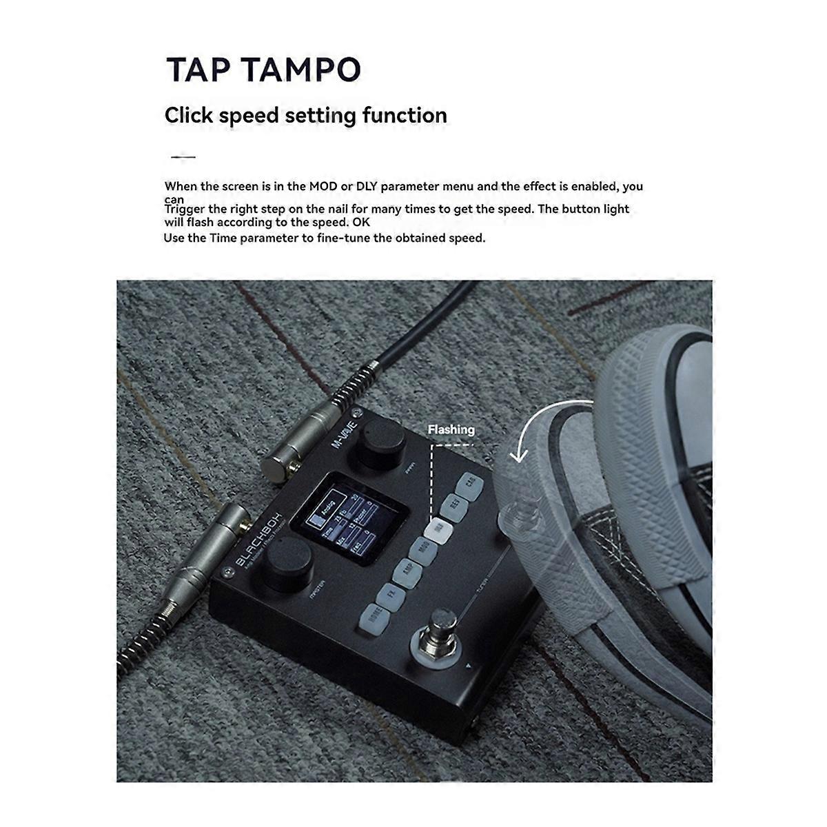 BLACK BOX Guitar Effect Pedal Multifunctional Guitar/Bass Effector, 80 Editable Presets, 6 Effects Module