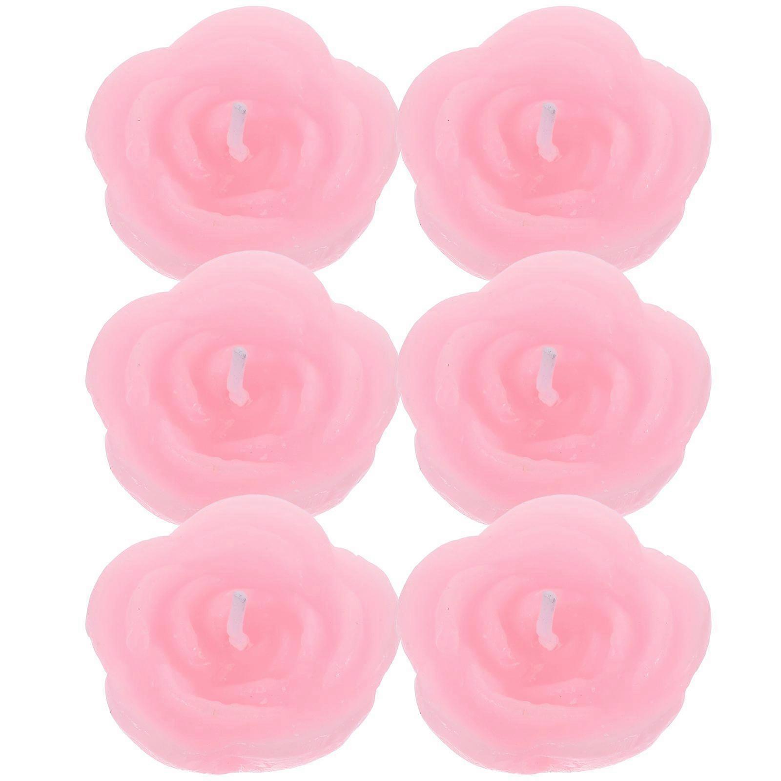 6db rózsaszín rózsa alakú gyertya lebegő virággyertya otthoni dekoráció esküvői parti hálószobához