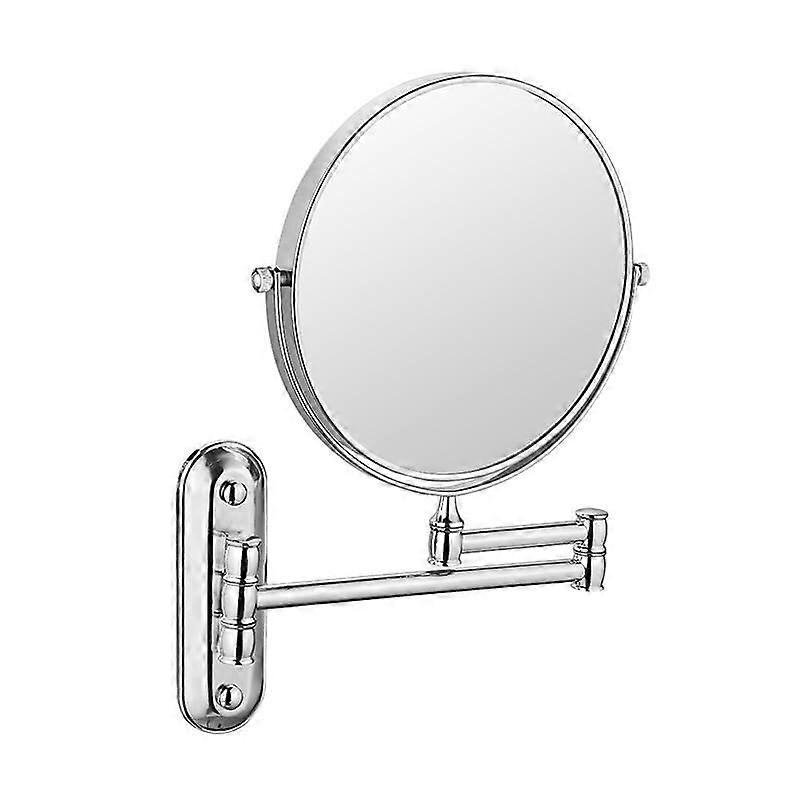 8inch WallMounted Makeup Mirror, DoubleSided, Foldable, 360° Rotatable, Adjustable Brass Mirror