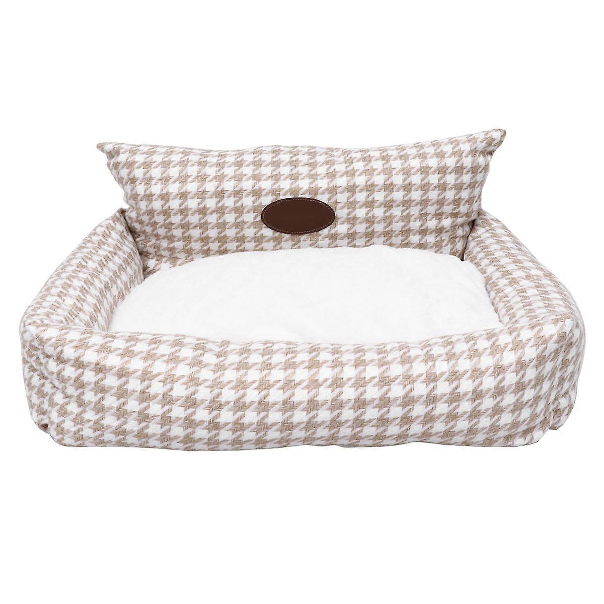 Warm Pet Nest Cat Bedding Khaki PP Cotton Easy to Clean Portable 1Set