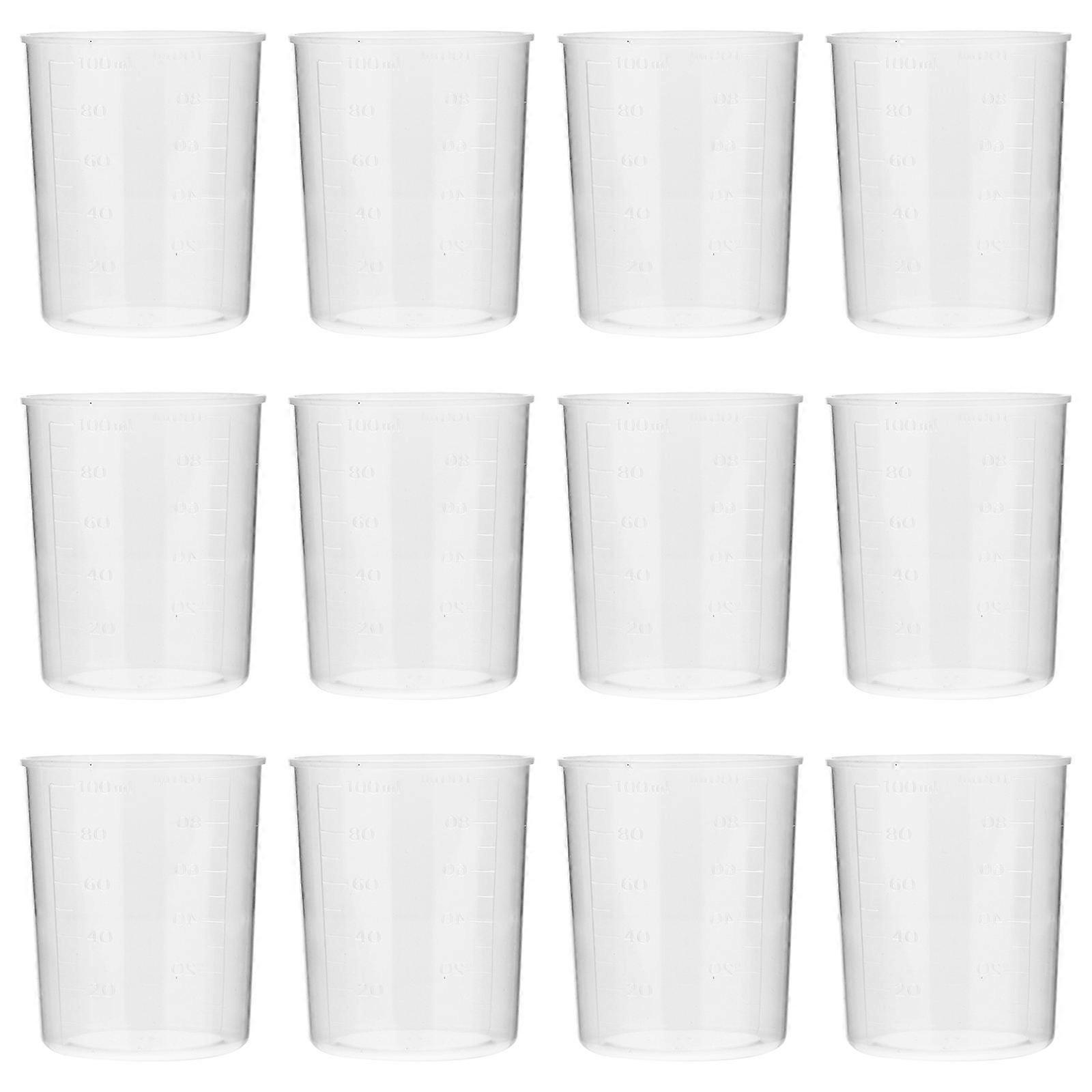 Transparent Plastic Measuring Cups with EasytoRead Scale for Cooking Baking and Lab Use 100ML