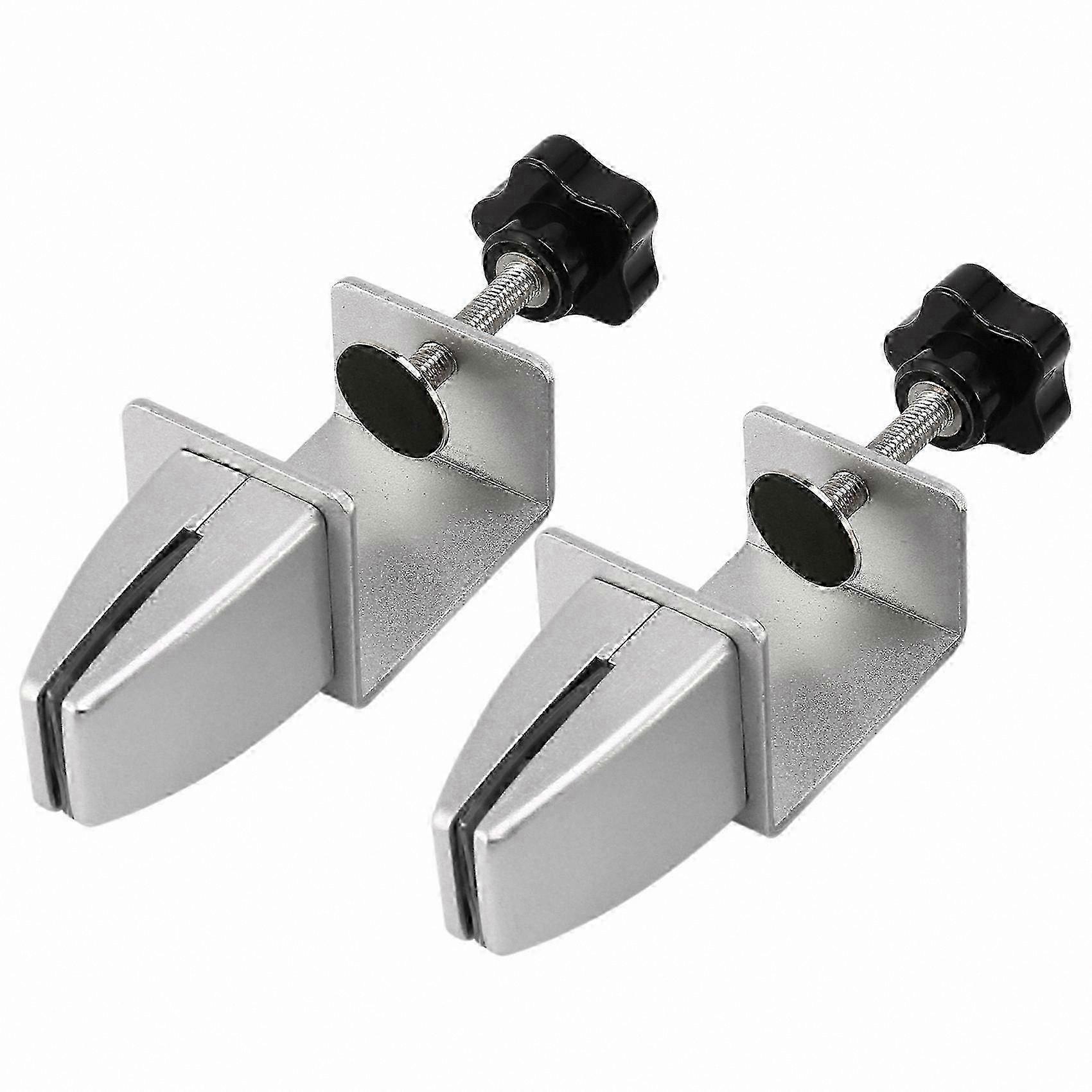 Adjustable C-Shape Clamp for 1/8 to 1 Inch Thick Acrylic Panels, 2 Pack Desk Partition Sneeze Guard Brackets