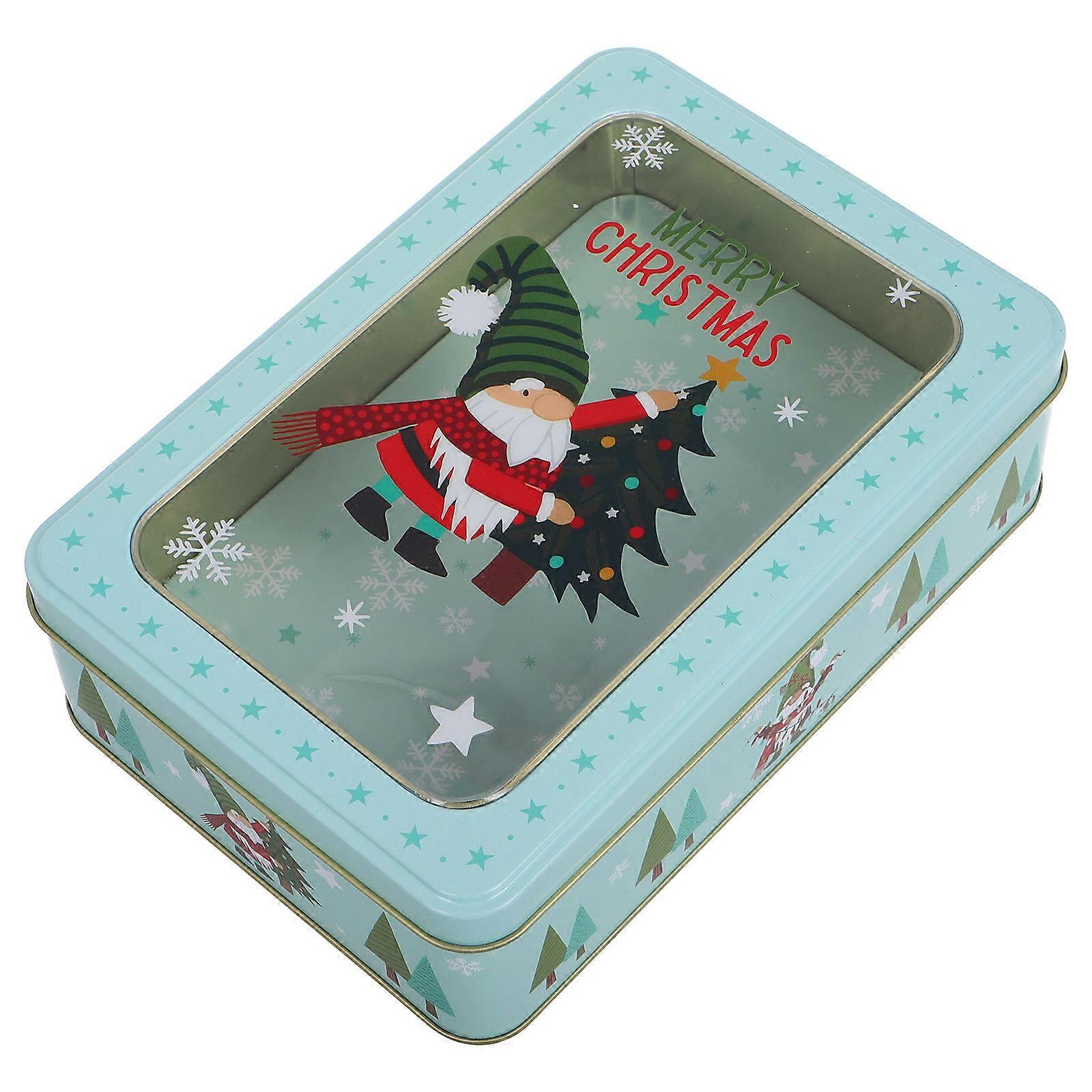 Metal Cookie Tins Rectangular Shape Festive Design Ideal For Christmas And Special Occasions 1Set