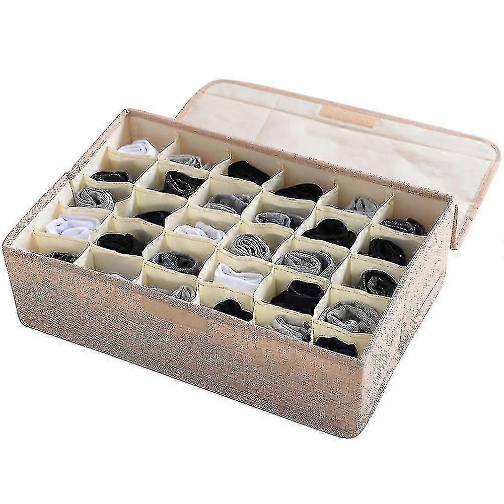 Drawer divider for socks storage with 30 compartments and lid
