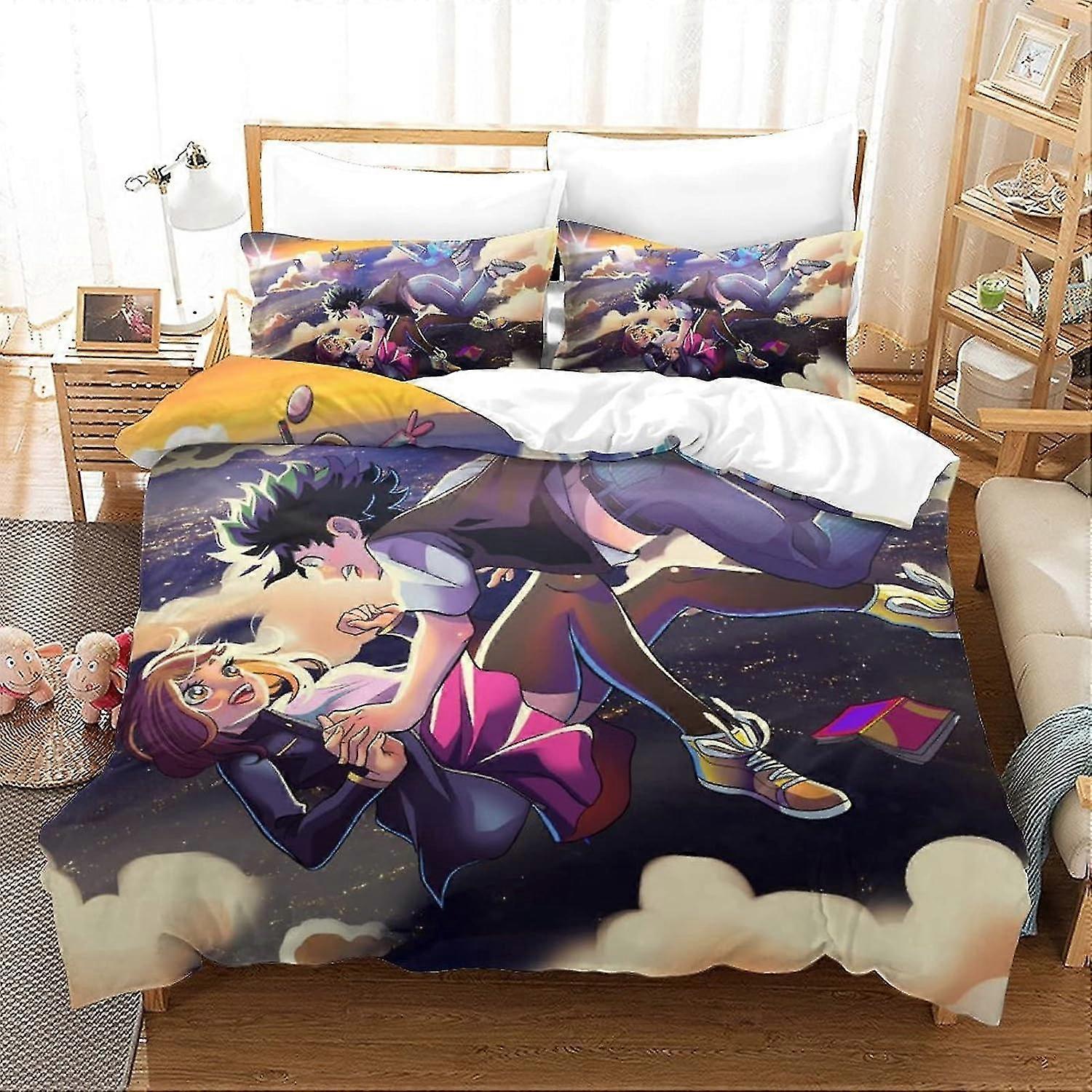 Anime Duvet Cover Set for Various Sizes, Soft 100% Microfiber Bedding Set 3PCS