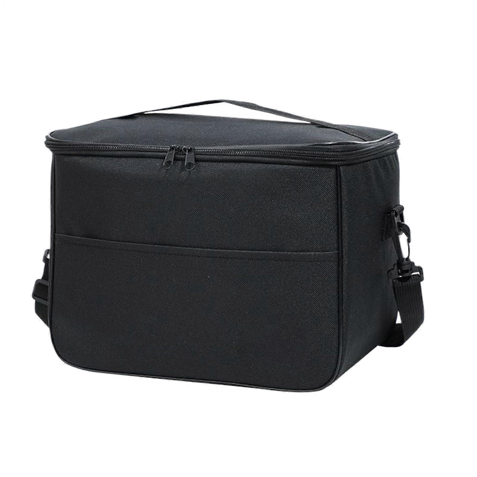 Isolated Lunchtasche - Large Insulated Picnic Cooler Bag, Reusable Waterproof Food Container with Shoulder Strap, Black Tg28-square Ice Bag