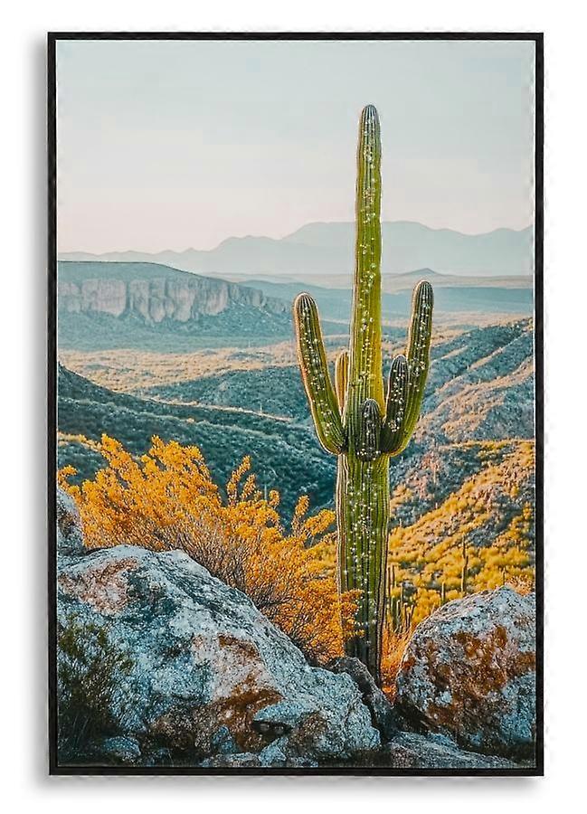 LACQUERED CANVAS PRINT WITH FRAME CACTUS -W- CM 60X4X90