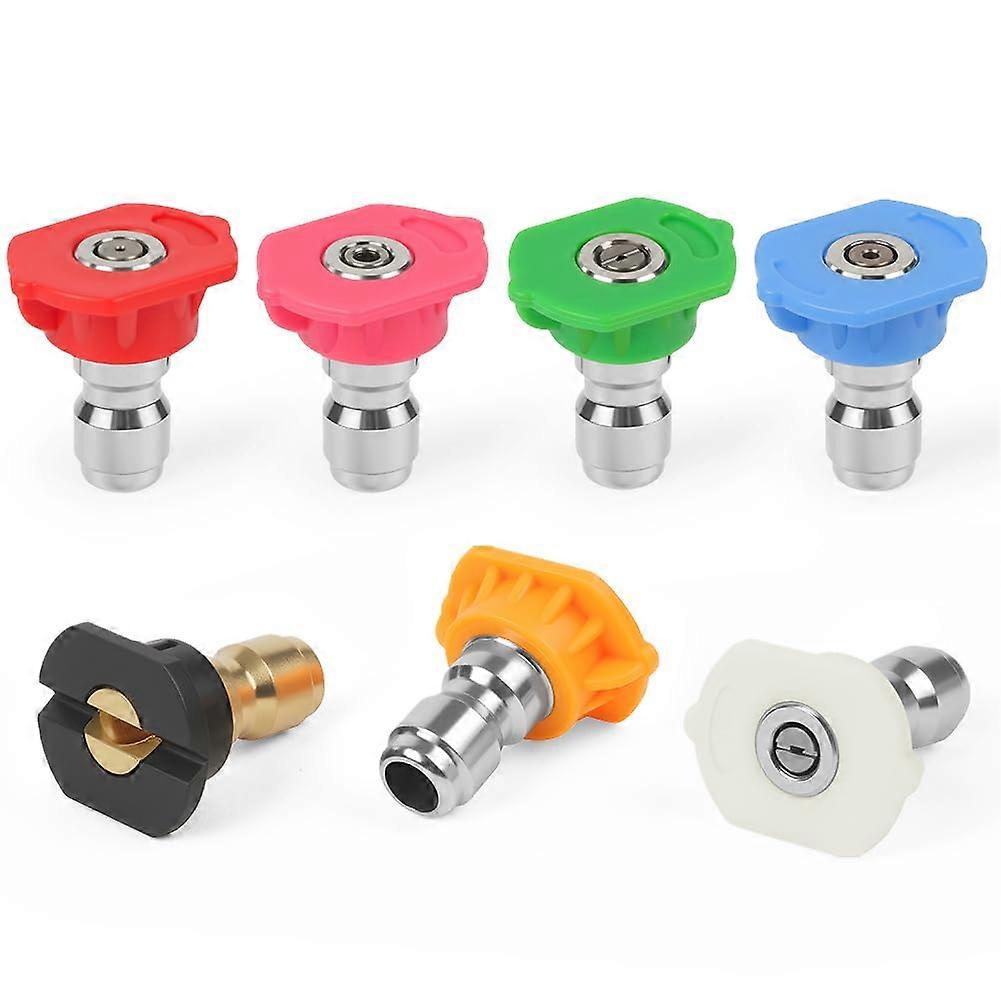 Spray Nozzles Tips Pressure Nozzle Set of 7, Quick Connect Brass Stainless Steel Nozzles for 4350 PSI Pressure Washer