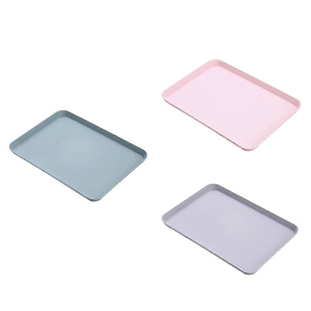 Snack Plates Rectangular Serving Dish For Home Use Mixed Color 29 5X21CM Food Serving 3Pcs