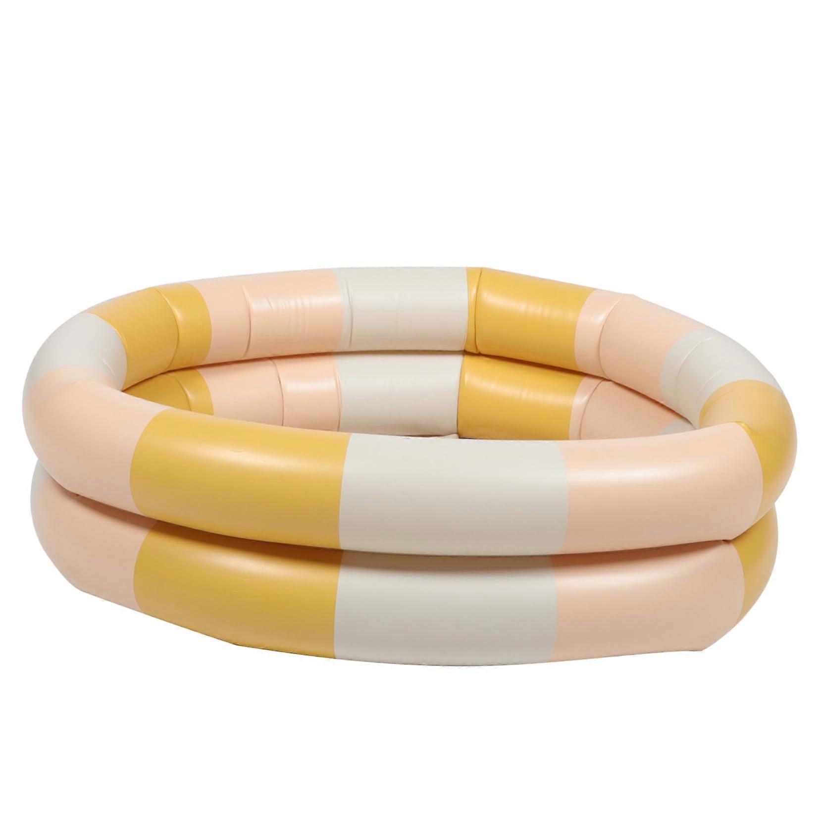 Inflatable Pool For Small Paddling Pool, PVC, Easy To Inflate, Compact Backyard Use, Retro Stripe Design