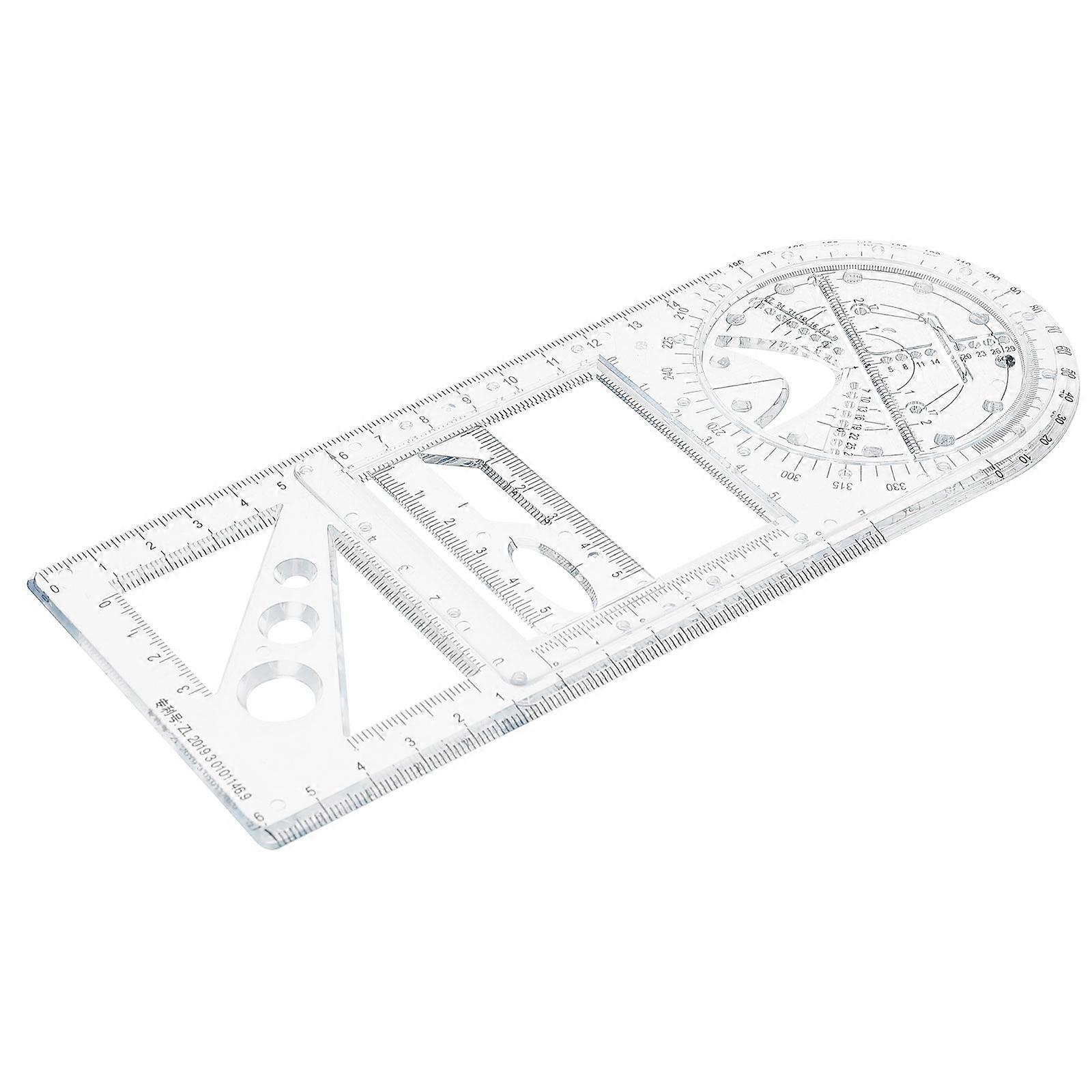 Circle Drawing Ruler Learning Ruler Junior High School Students Examination Use Ruler Pattern Makers White 1Set
