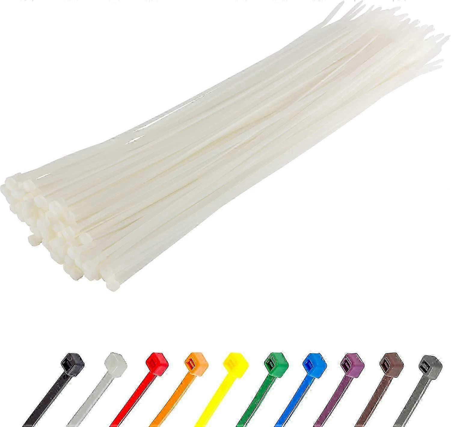 Βαρέων καθηκόντων μακριές ασημένιες γραβάτες καλωδίων, 370mm X 4.8mm, πακέτο των 100, premium νάιλον φερμουάρ