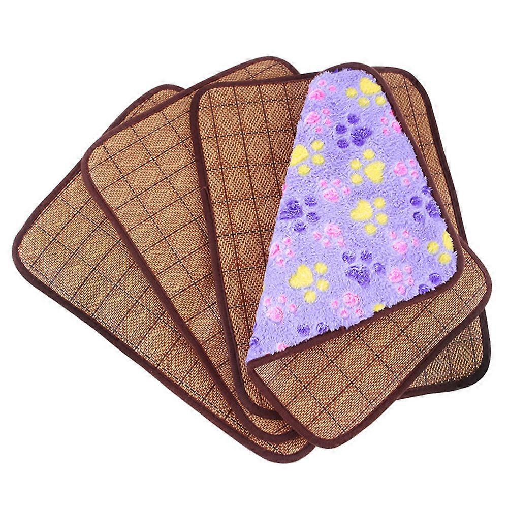 Tapis de refroidissement pour animaux de compagnie Tapis de glace léger Conception double face adapté pour les voyages en voiture Violet Xl 1Pcs