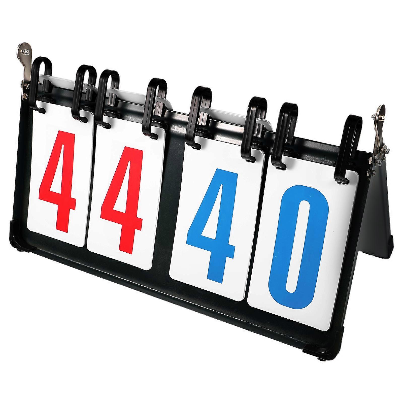 Portable Metal Flip Scoreboard for Basketball, Football, Volleyball, Soccer, Badminton, and Table Tennis – Sturdy PVC Panel, Easy Page Turning, Multi