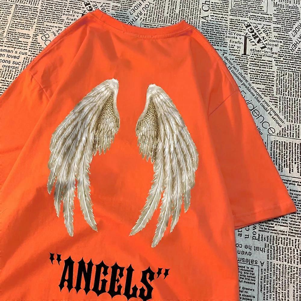 Anioł Para Ogromnych Skrzydeł Wzór Męskie Koszulki Hip Hop Letnia Koszulka Odzież Moda Kreskówki Topy Bawełniane Para T-Shirty