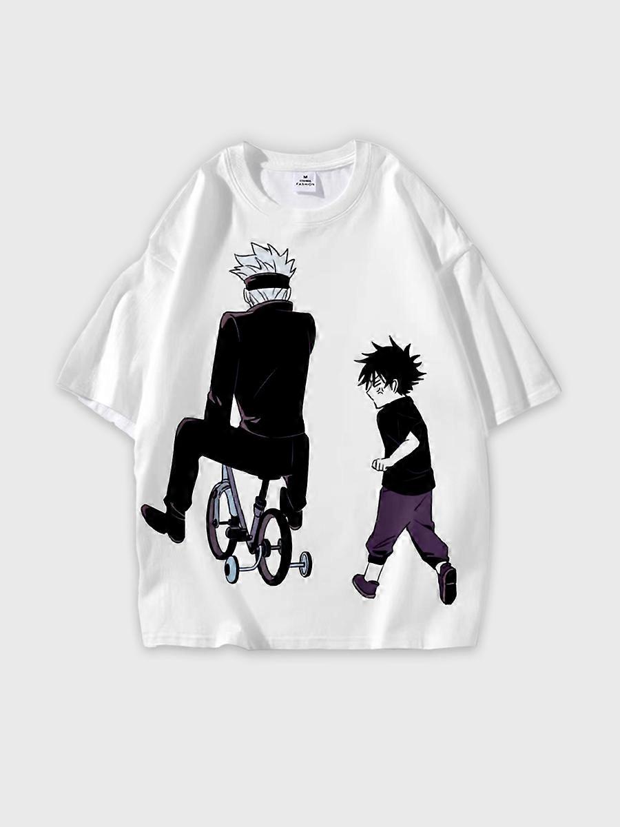 T-shirt round neck Character Pattern loose short sleeve P341
