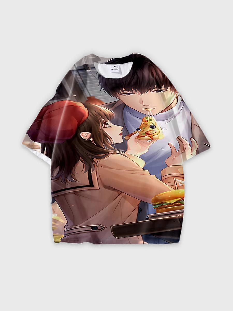 T-shirt round neck Role Pattern loose short sleeve E1574