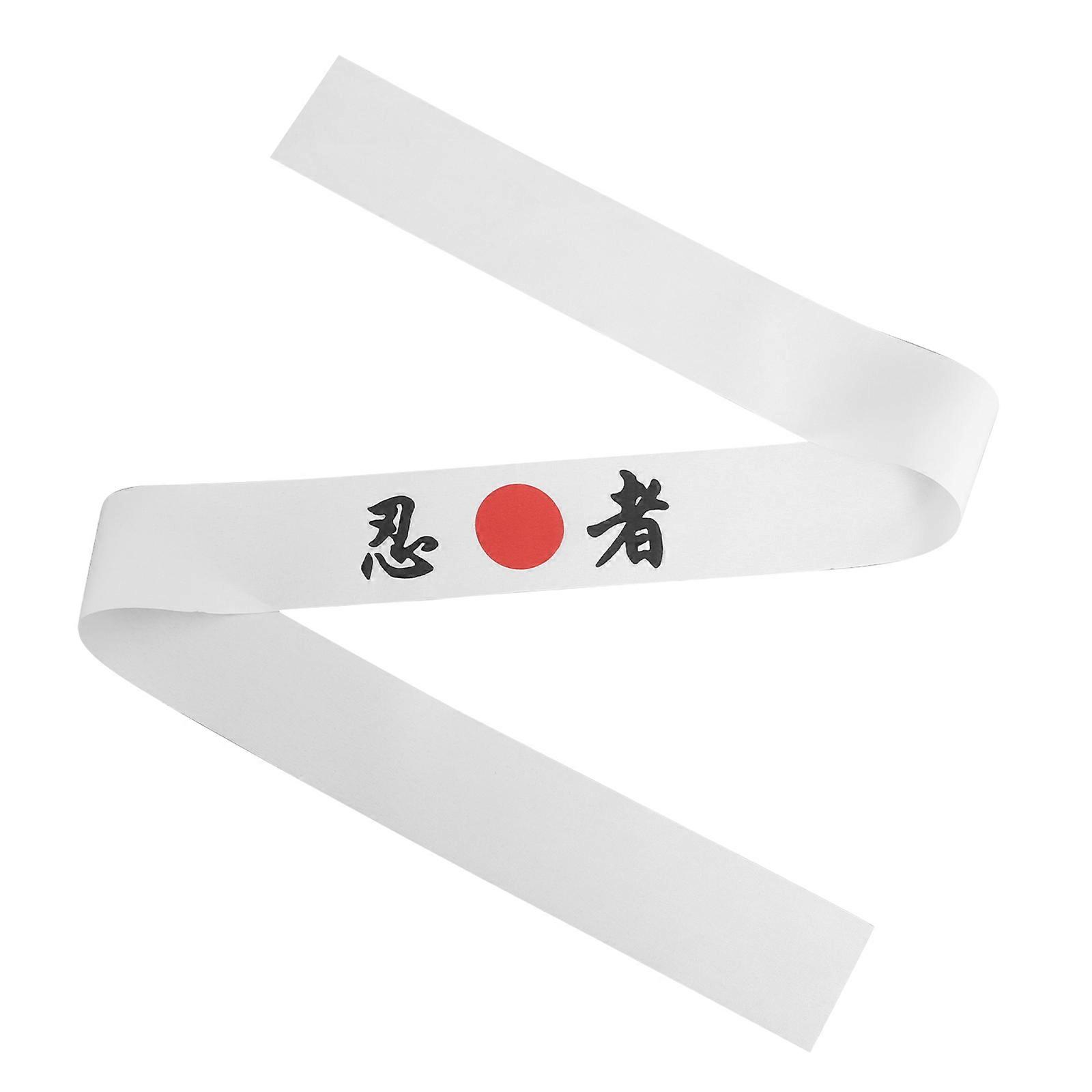 Japanese Ninja Headband for Hair Keeping Use Lightweight Comfortable Polyester Fiber White 9.84 Inches