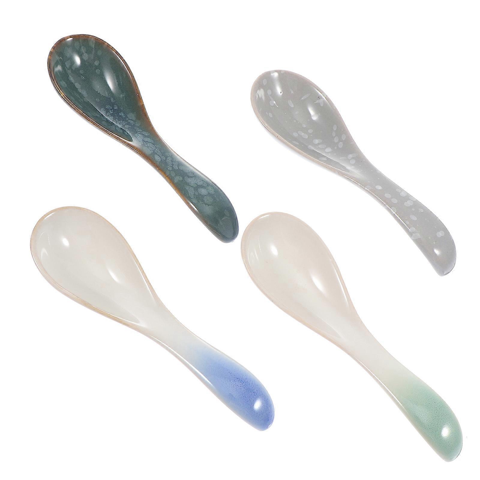Ceramic Asian Spoon Set For Daily Use With Unique Shape And Assorted Pcs