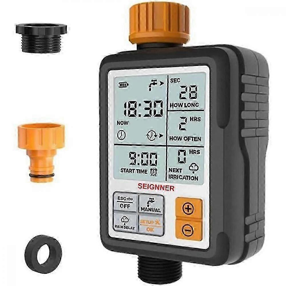 Water Timer Digital Programmable Garden Lawn Tap Computer Hose Faucet Sprinkler Timer Irrigation System Controller/child Lock Mode/ CIL