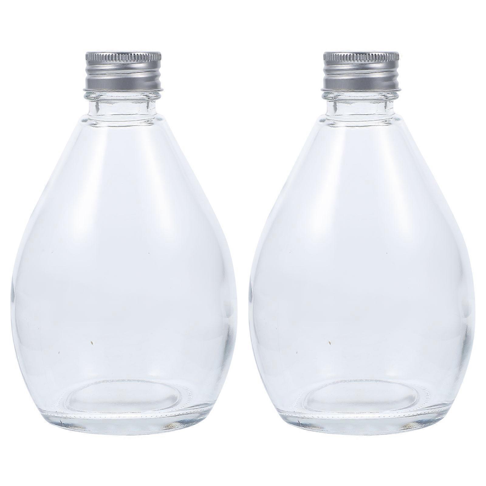 2pcs Glass Jars with Lidded Tiny Opening Bottles for DIY Storage