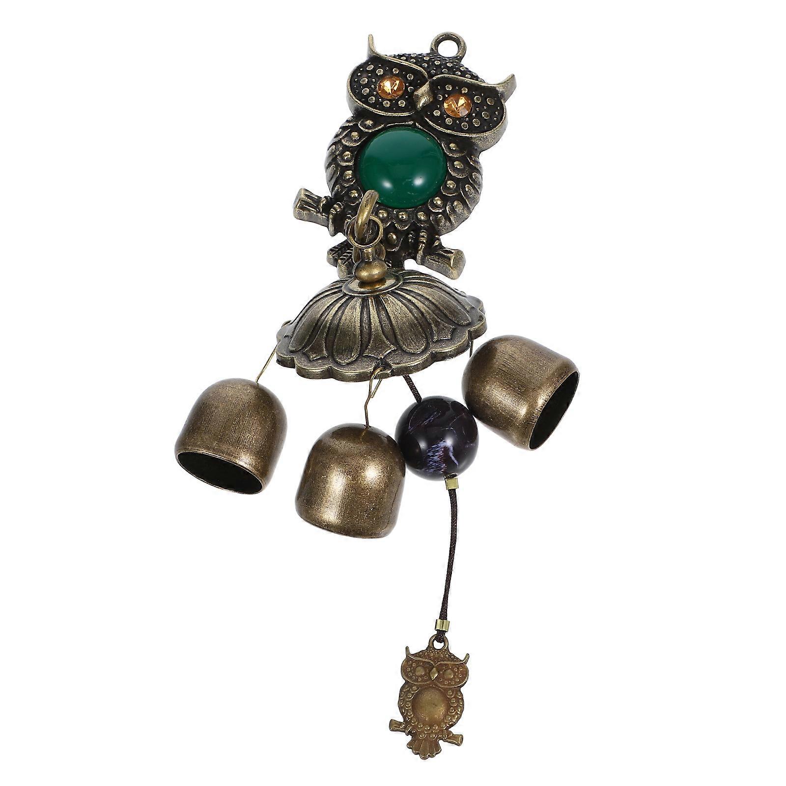 Retro Brass Wind Chime with Antique Design for Home Decoration and Garden Use 6.5 Inches