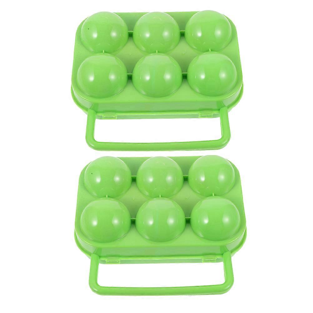 Portable Silicone Egg Holder for Camping with 6 Grids and Independent Compartment Design in Green