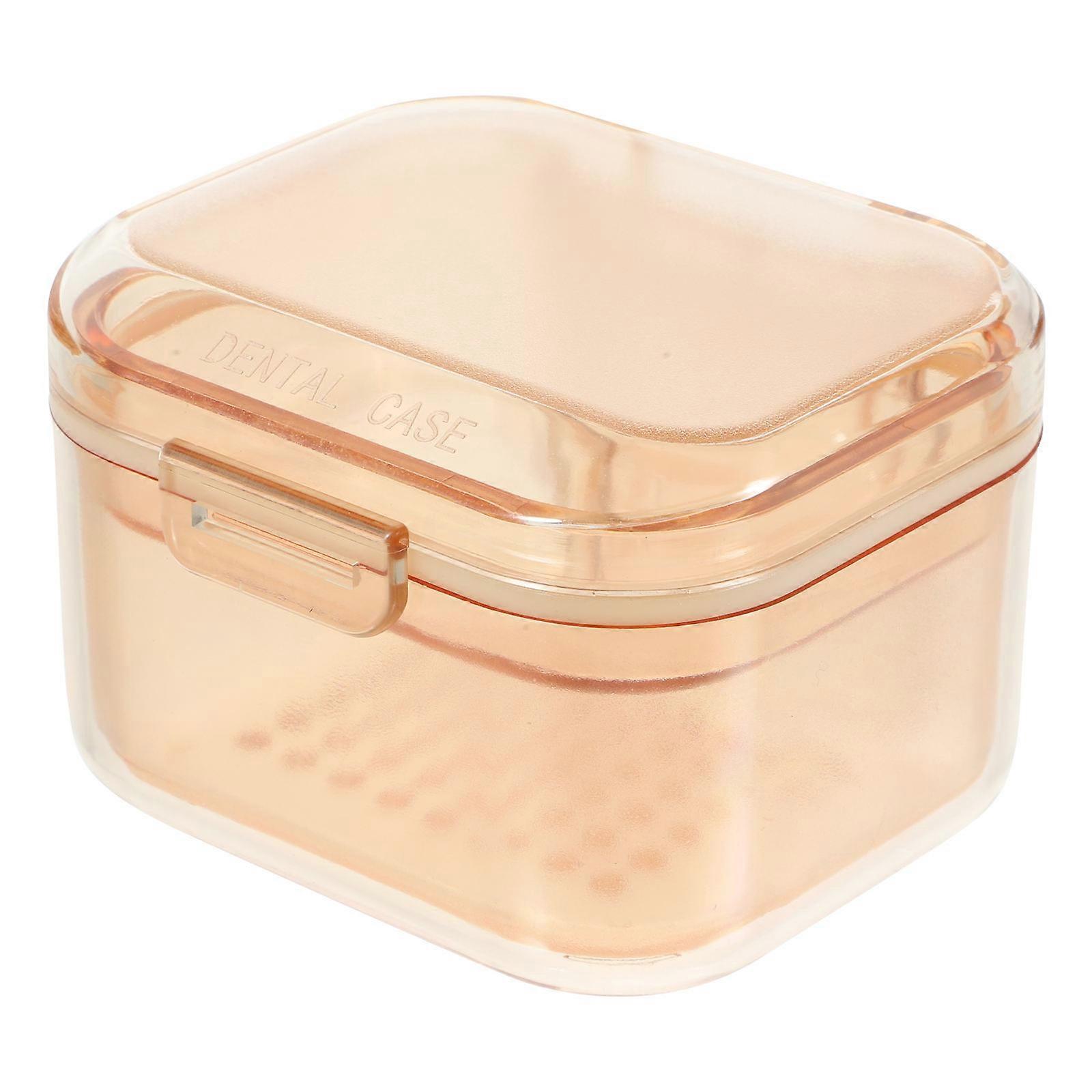 Retainer Holder Denture Storage Box For People With Braces Camping Rectangular Shape 8X7.3cm 1Pcs