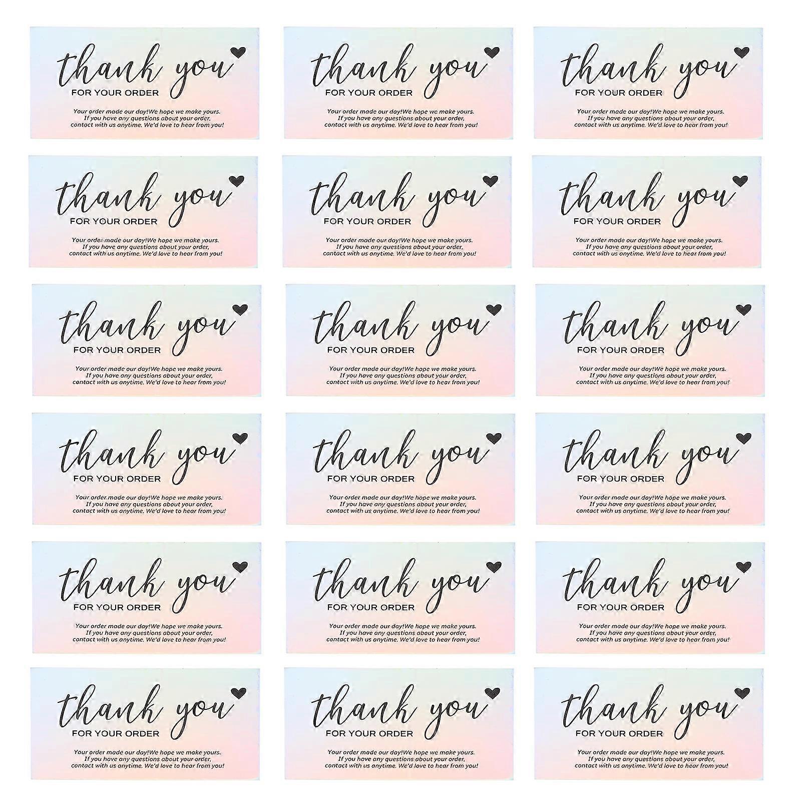 50pcs Elegant Thank You Cards for Small Business – Lightweight, Portable Blank Back Postcards for Personal Messages and Gratitude Expressions