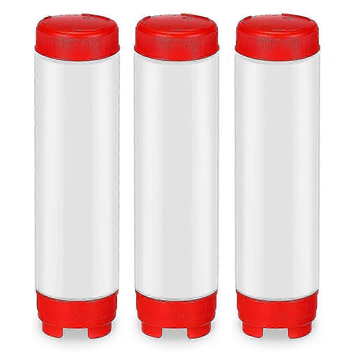 16 Oz Inverted Plastic Squeeze Bottles, Refillable Tip Large Valve Dispenser Condiment Squeeze Bottl