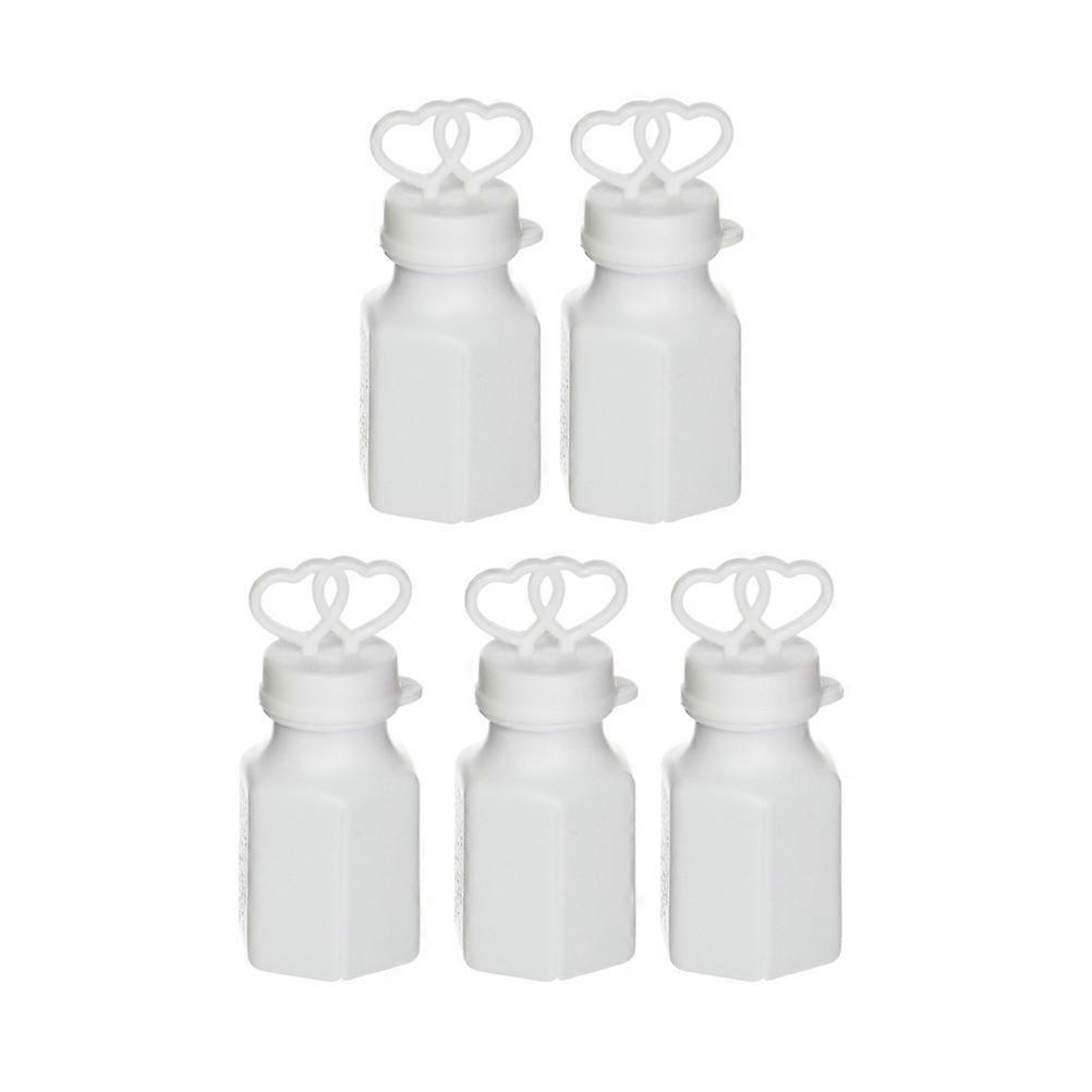 White Plastic Bubble Wands with Double Heart Design for Wedding Use 24pcs Empty Bottles