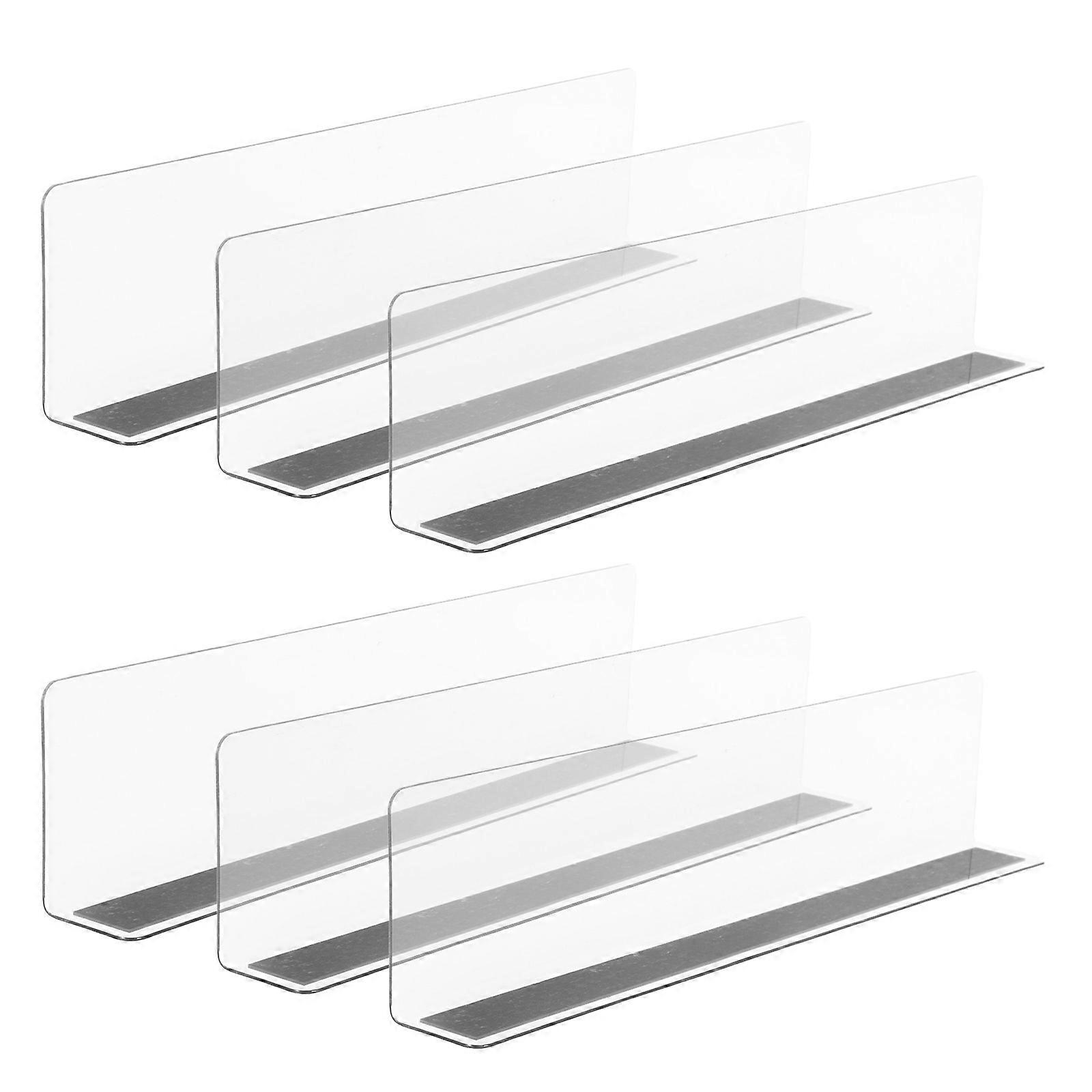 Shelf Dividers for Home 6pcs Supermarket Organizers with Transparent PET Material Fits Most Cabinets