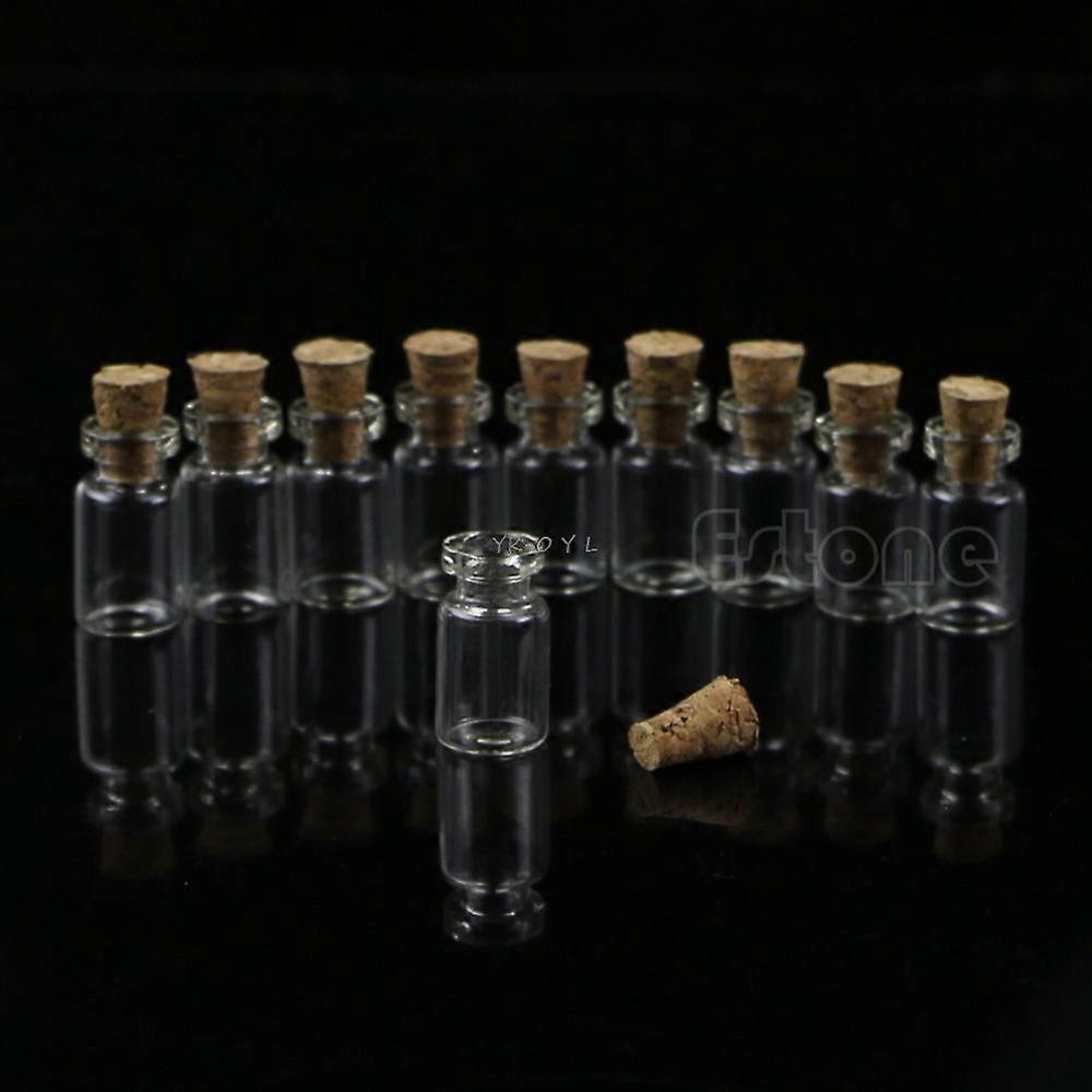热 10 件 0.5mL 迷你小透明瓶塞玻璃瓶整瓶