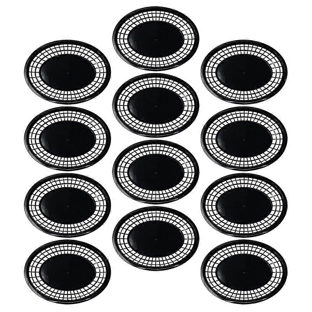 Black Decorative Storage Basket for Decor Made from with Oval Shape and Smooth Surface 12pcs