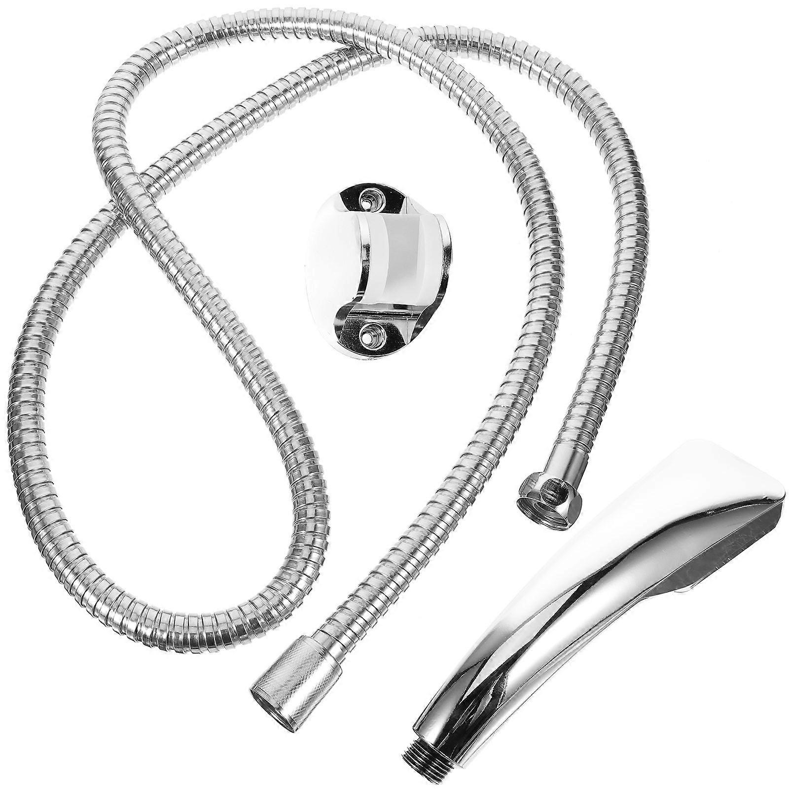 Square Shower Head Handheld Sprinkler for Shower Use with Anti-Clogging Jets Silver ABS 7.8 Inches