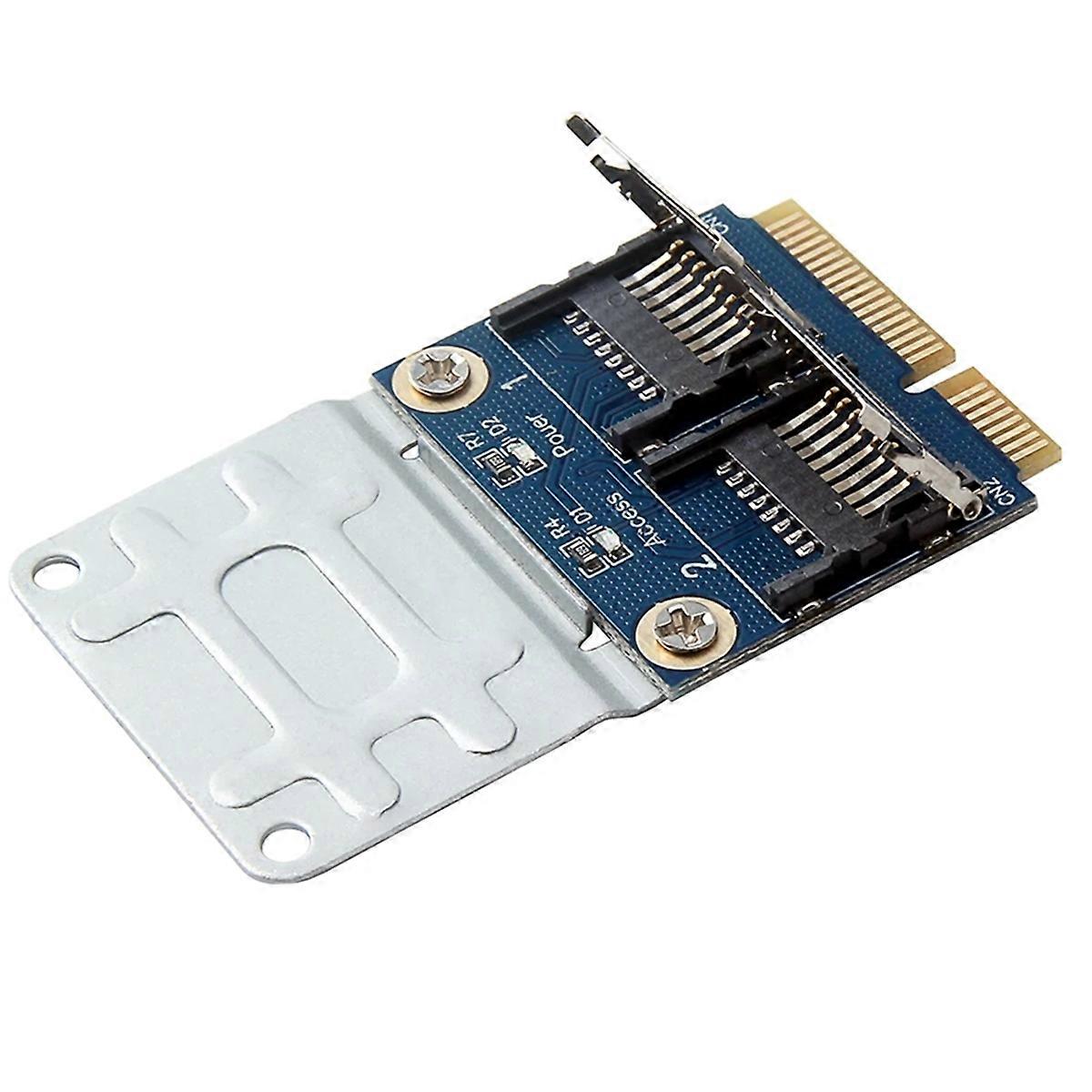 Mini Pci-E Adapter 2 SSD HDD for Laptop Dual Micro-SD