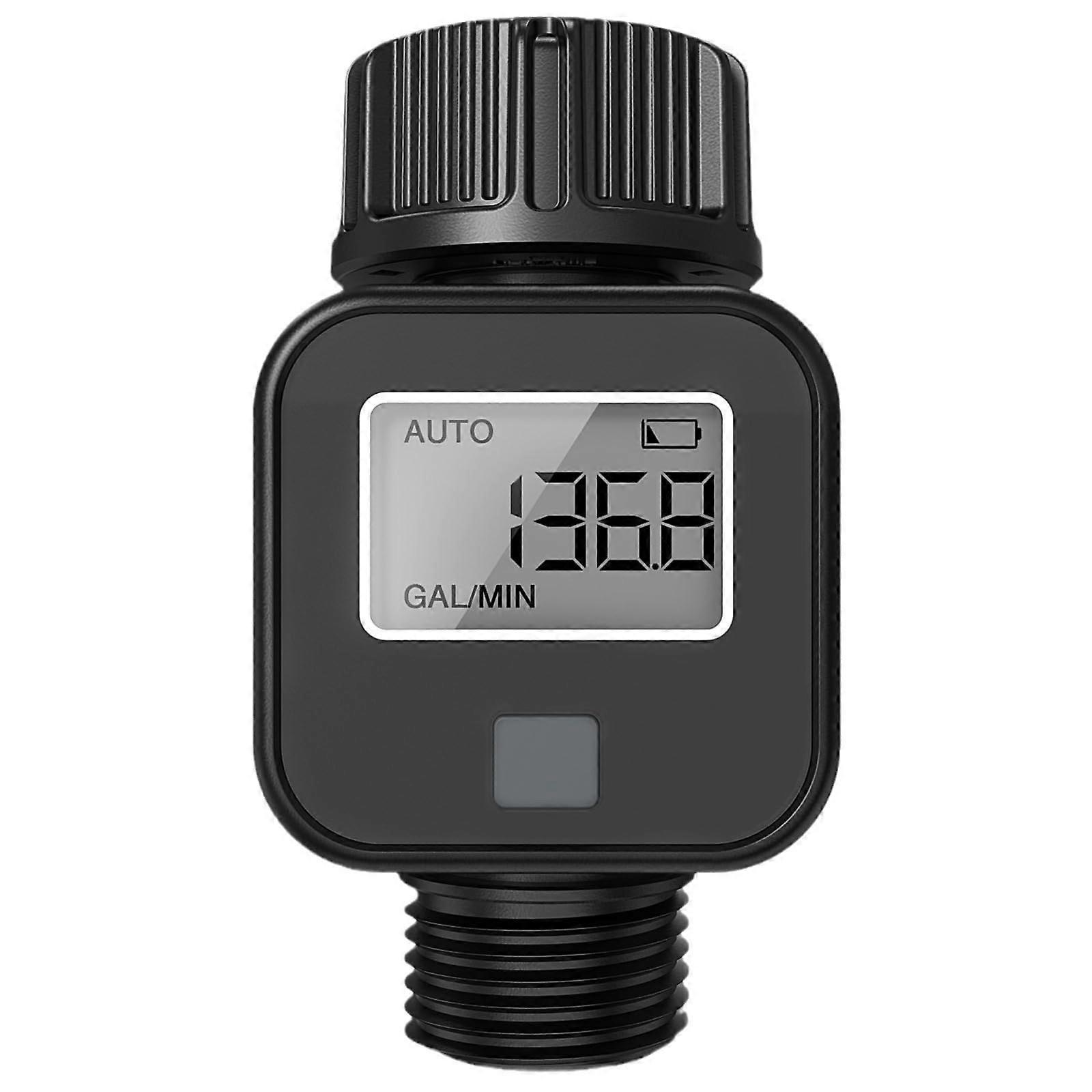 Digital Water Flow Meter 3/4-Inch Threaded Connection Garden Hose Compatible Water Usage Tester