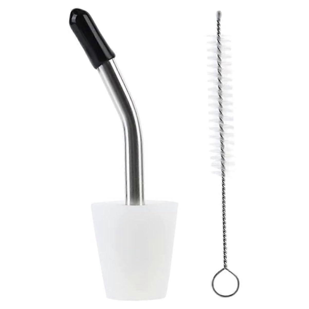 1satz Stainless Steel Kettle With Extended Spout Plastic Elements For Camping Outdoor Activities Easy To Install And Transport