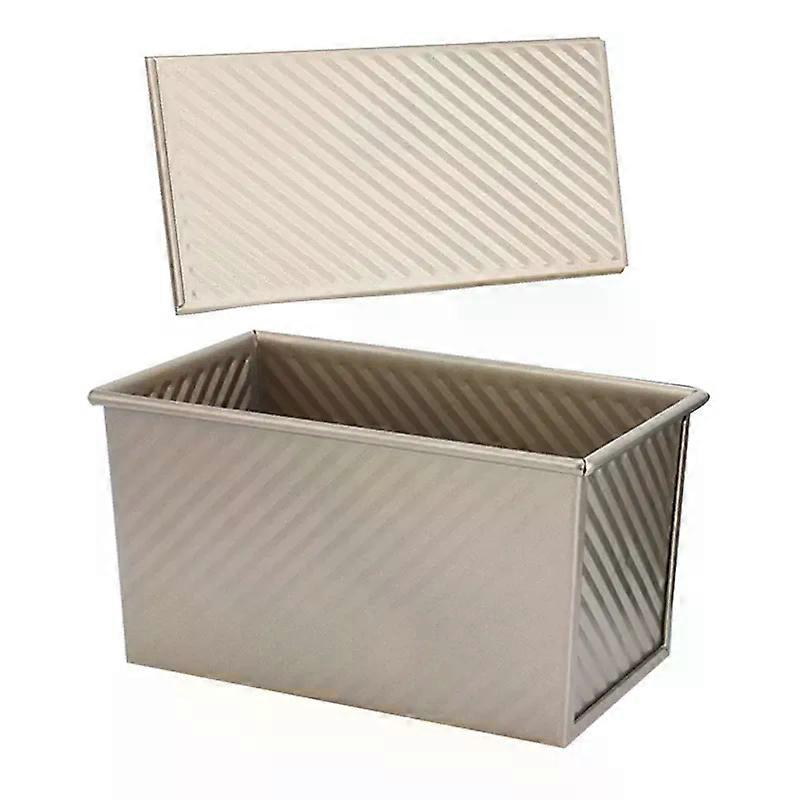 Nonstick Carbon Steel Bread Mold Corrugated Toast Bread Mold With Lid Rectangular Bread Maker Mold With Vent 40JE