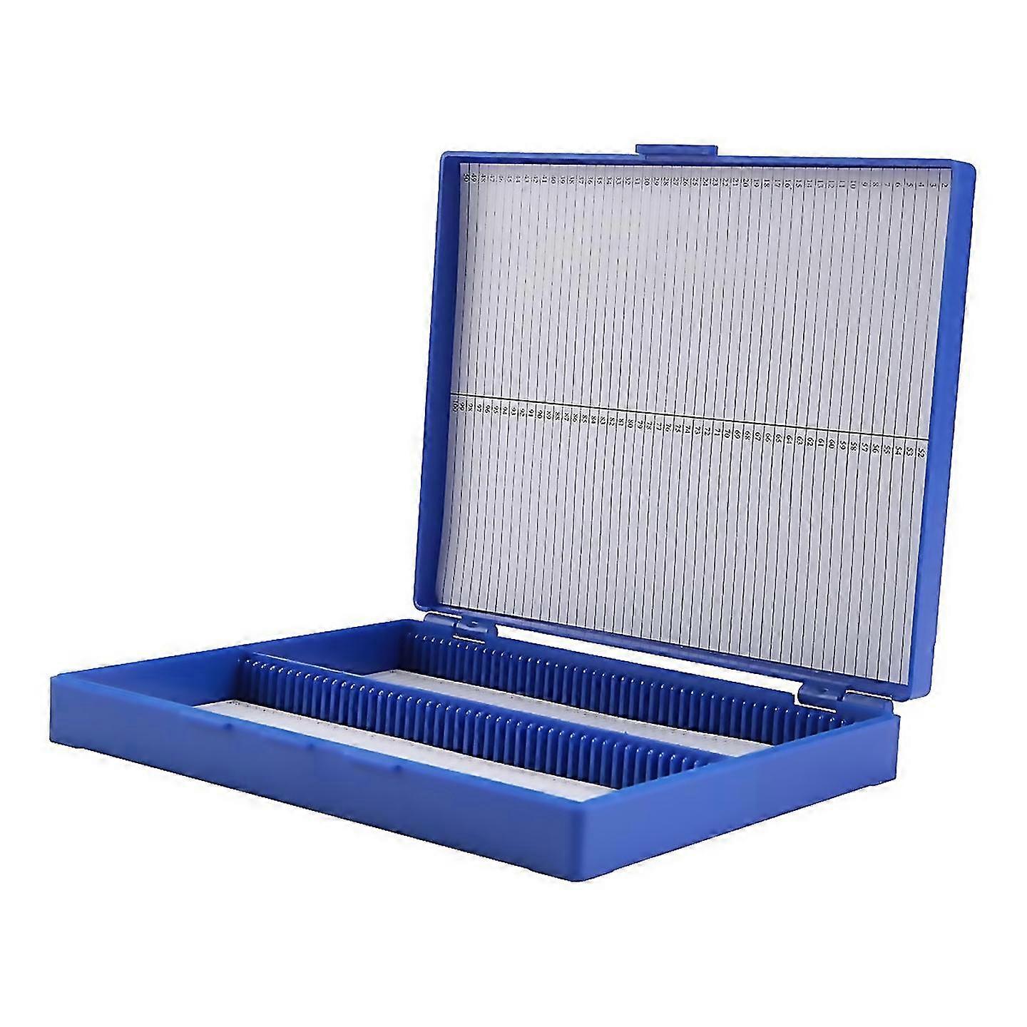 For Royal Plastic Rectangle Hold 100 Microslide Slide Microscope Box O Uk Blue