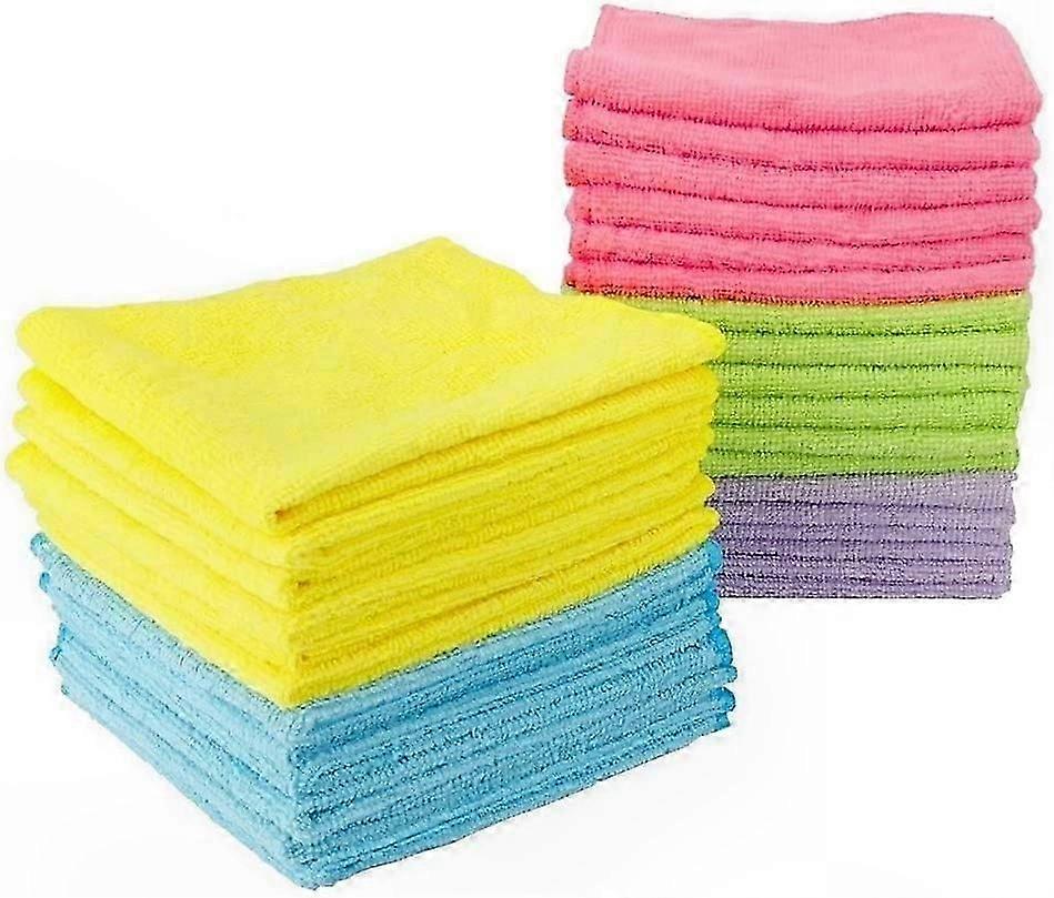 30-Pack πανιά μικροϊνών | Πετσέτες καθαρισμού πολλαπλών χρήσεων 30x30cm για χρήση στο σπίτι, το ξενοδοχείο, το γραφείο | Τυχαία χρώματα