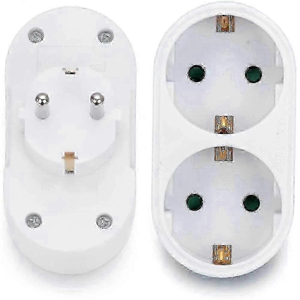 2 Slot Double Plug Multiple Plug Socket Multi Plug Adapter Horizontal Edition 0724