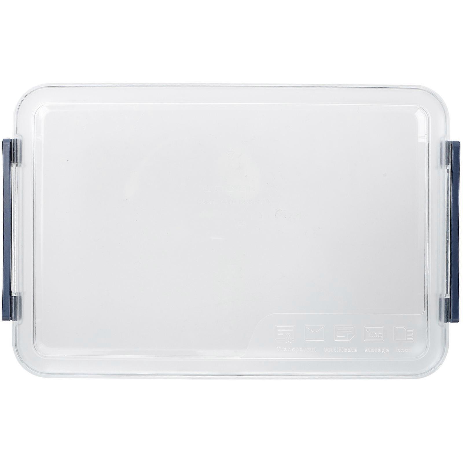 Transparent Shallow Storage Bin for Daily Use PET File Organizer Desktop Desk Organizer 6.0 L
