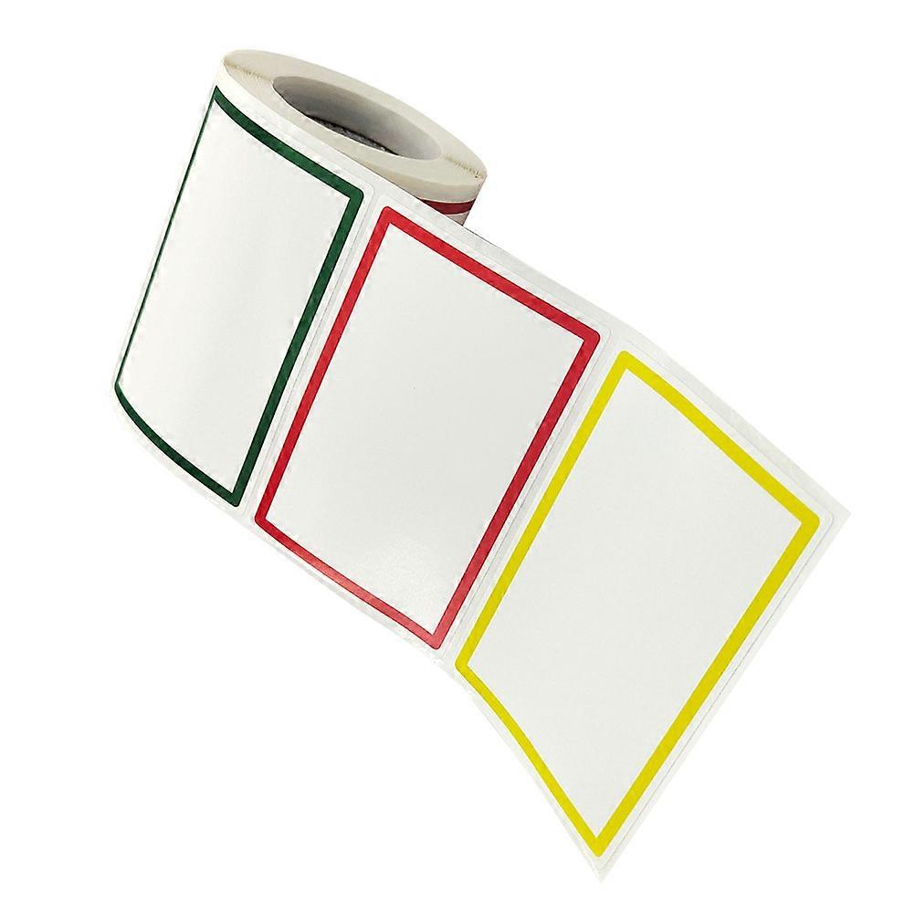Blank Design Colorful Name Stickers 1 Roll Rectangular For Most People DIY Projects 8.8X5.8Cm