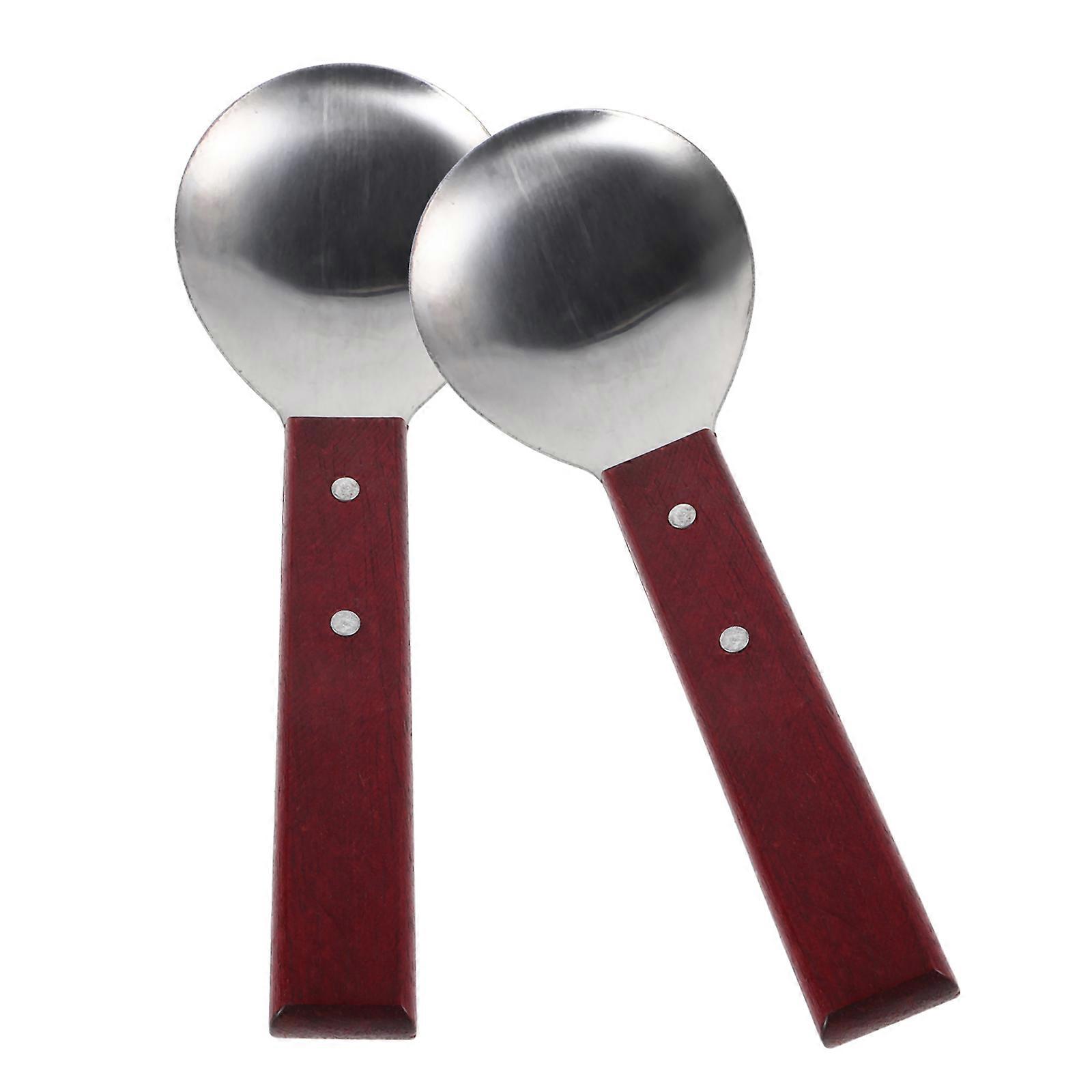 Japanese Ramen Spoon with Tofu Shape for Rice Scooping and Serving Made of Stainless Steel Brown Color