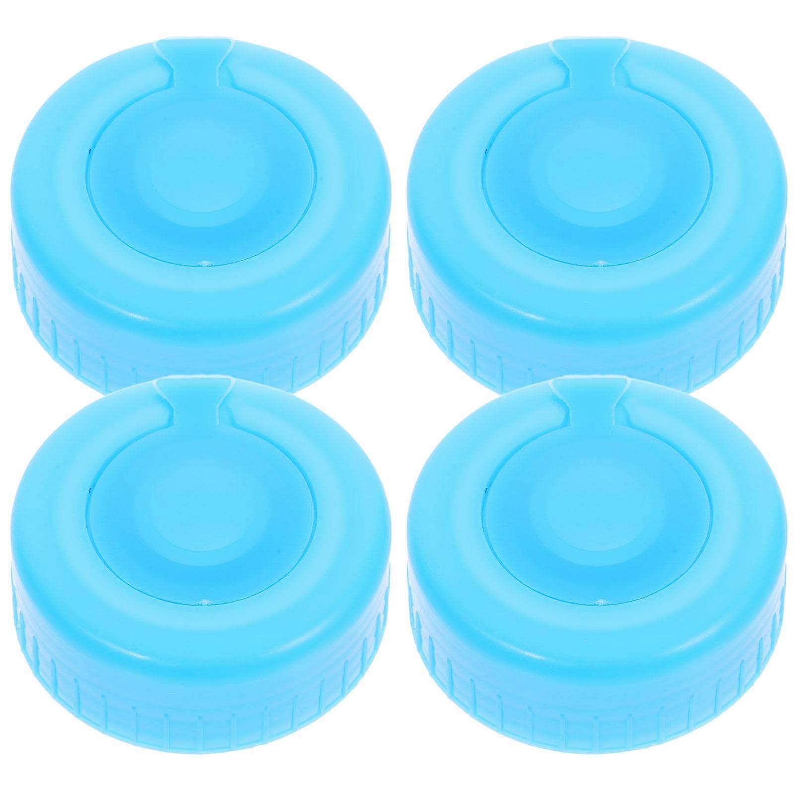 Sky-blue Water Jug Caps with Excellent Sealing Effect for Home Use Made of PP 4pcs