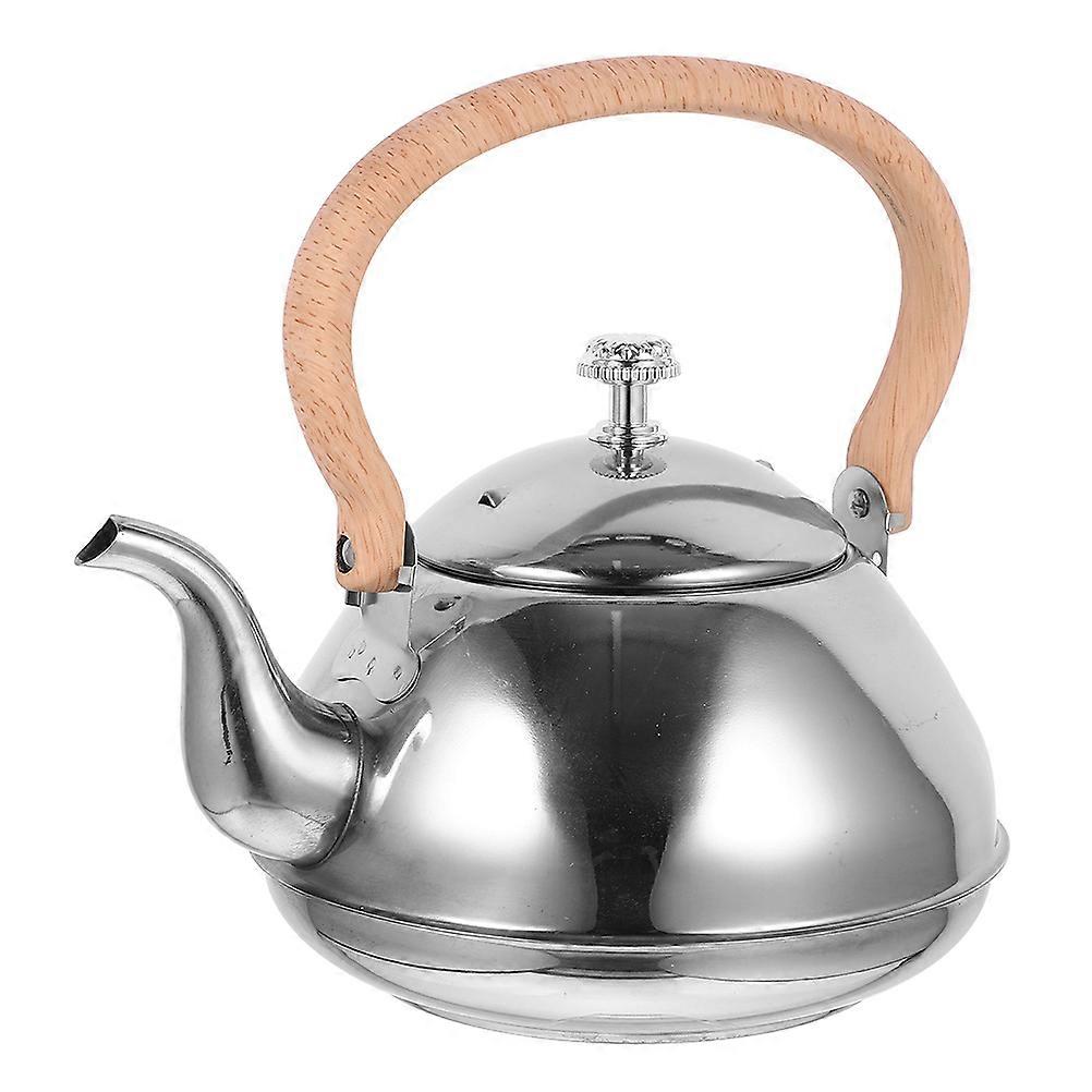 Stainless Steel 1.5L Tea Kettle for Gas Hob, Ergonomic Wooden Handle, Family Size, Compatible with Induction Stoves