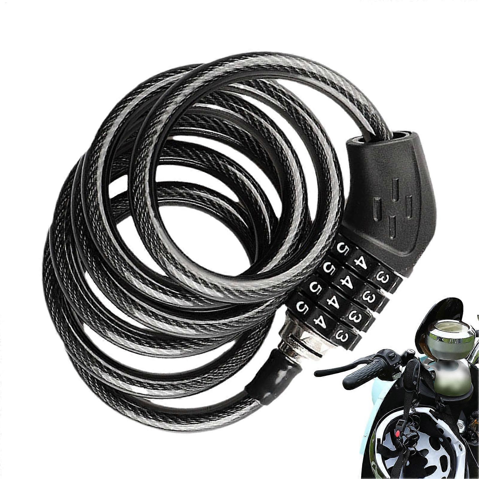 Motorcycle lock with combination, cutresistant, durable, theft protection
