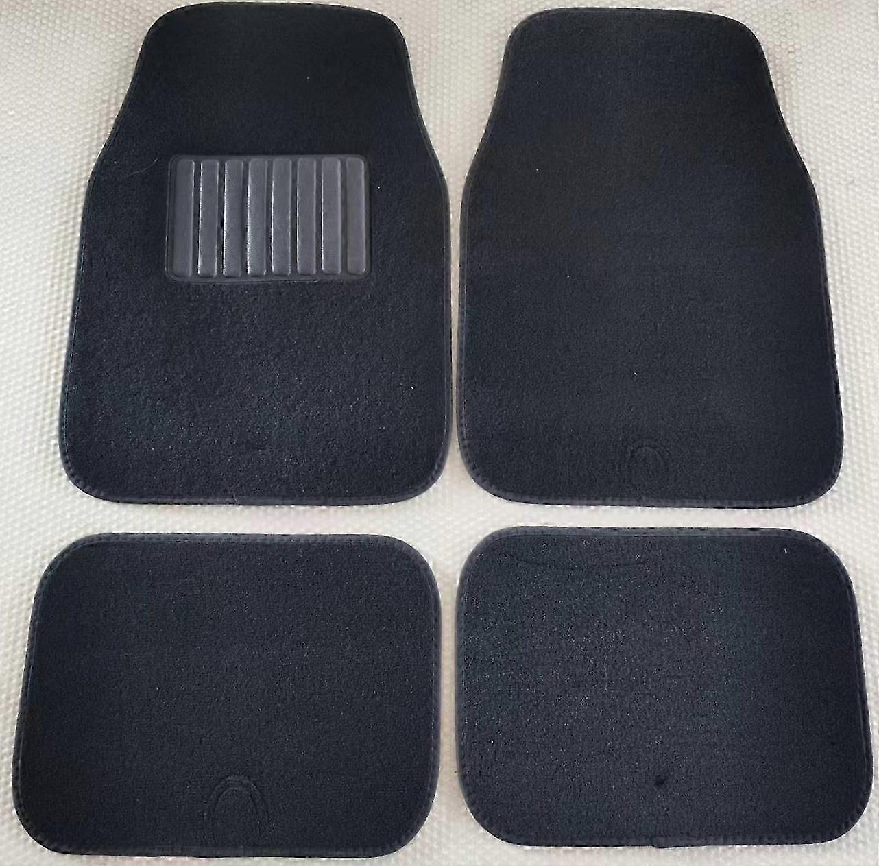 4 bestickte schwarze Teppiche