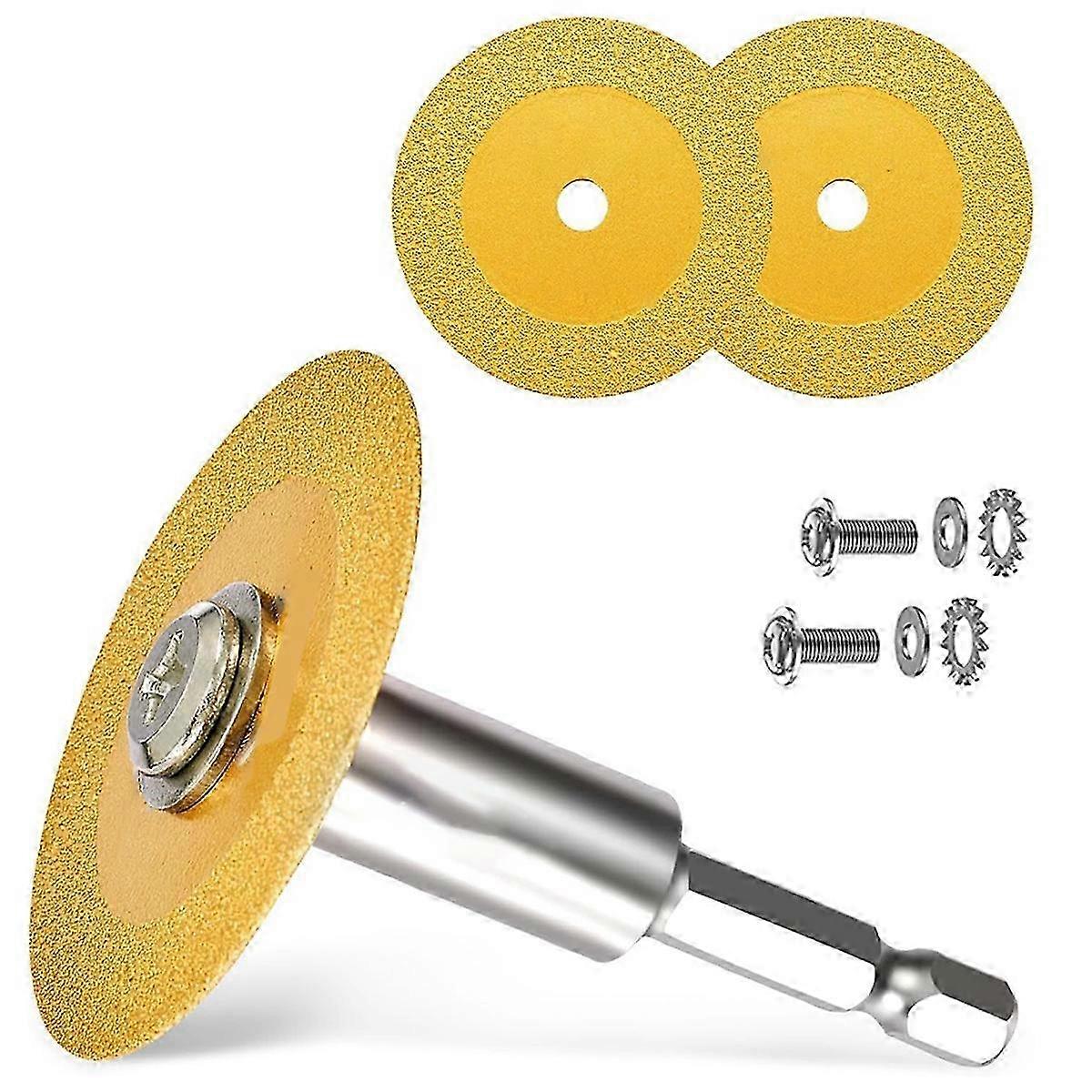 Improved Title: 2PCS Diamond Cutting Blade Wheel for PVC Pipe Cutter with 1/4In Hex Shank - Mini Glasses Cutting Disc